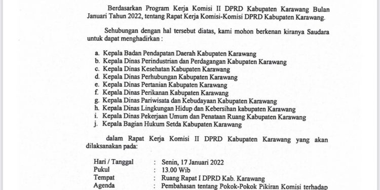 Undangan Raker Komisi II DPRD Karawang, DPMPTSP Terlupakan Ada Apa?, Tegas Askun