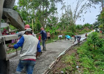 Desa Sukajaya Lakukan Pengecoran Betonisasi Jalan Dari Program Samisade, Masyarakat Sambut Baik