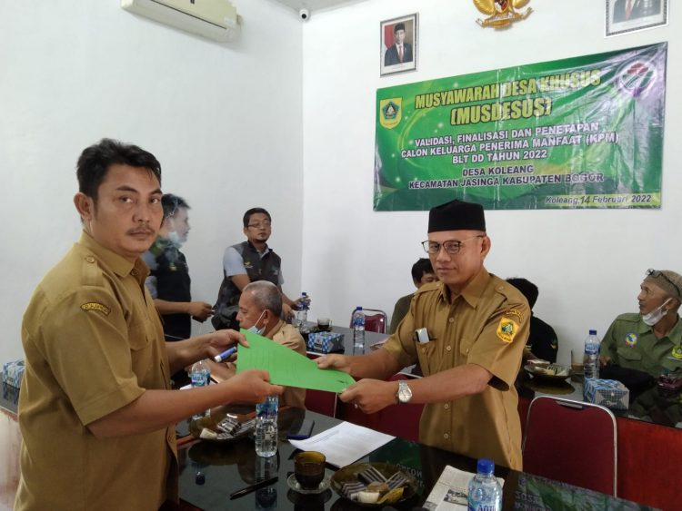 156 KPM BLT-DD TA 2022 Desa Koleang Ditetapkan Dalam Musdesus