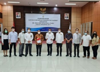 Wabup Taput Serahkan LKPD Unaudited BPK Perwakilan Sumut