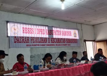 Pimpinan dan anggota DPRD Kabupaten Samosir Melaksanakan Reses I, di 4 Dapil