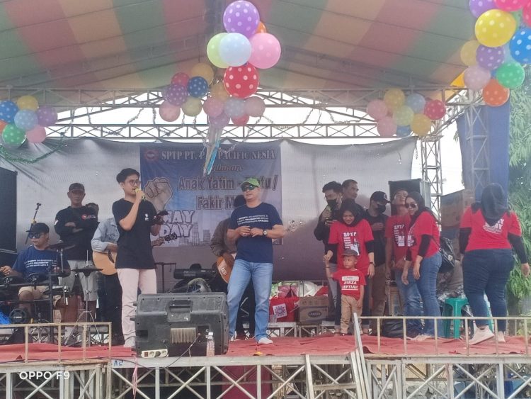 May Day, Serikat Pekerja Perusahan SPTP PT PPN Tidak Turun Kejalan, Lakukan Santunan dan Joged Bareng