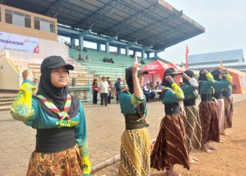 Kontingen Jamnas Dari 17 Kwarcab Latihan Bersama di GOR Satria Purwokerto