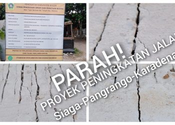 Parah, Proyek Peningkatan Jalan Siaga-Pangrango-Karadenan, Cibinong Sekitar Rp. 2 Milyar Diduga Bermasalah