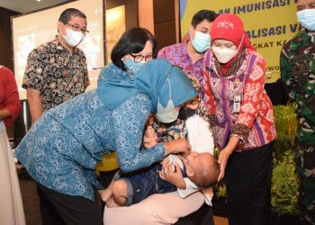 Ketua TP PKK Banyumas Canangkan Bulan Imunisasi Anak Nasional 2022