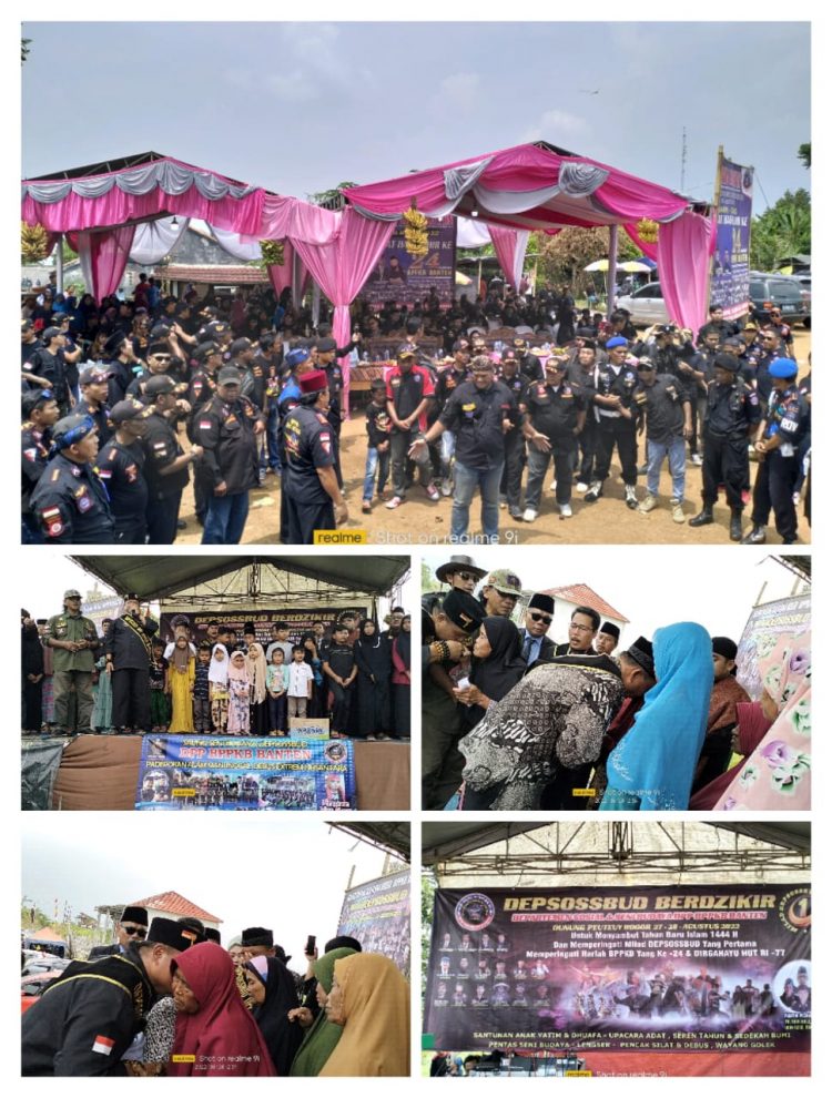 Dalam Memperingati Milad Depsossbud Ke -1 Berdzikir &  Memperingati Hari BPPKB Ke-24 Serta Dirgahayu Hut RI Ke -77, Juga Dilakukan Santunan