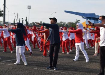 Meriahkan Haornas, Bupati Senam Bersama Ribuan Masyarakat