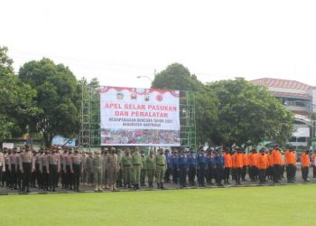 Antisipasi Bencana Alam, Aparat Gabungan Gelar Apel Kesiapsiagaan