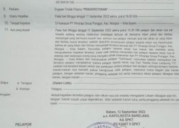 DPP  GWI  Mengutuk Keras Pelakuan  Penganiayaan  2 Wartawan  Kota Batam, Terkait Liputan Limbah Hitam Berucun, Polres Balerang Harus Tangkap Pelaku