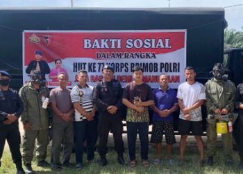 Sambut HUT Krops Batalyon B Pelopor Sat Brimob Polda Riau Adakan Kegiatan Sosial
