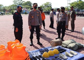 Kapolres Rohil Bersama Forkompinda,Gelar Apel Tanggap Bencana Alam