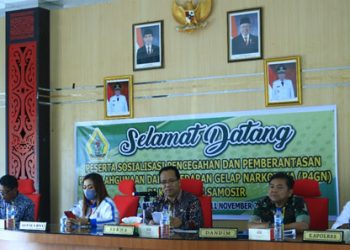 Kesbangpol Samosir Gelar Sosialisasi Pencegahan, Pemberantasan Penyalahgunaan dan Peredaran Gelap Narkotika (P4GN)