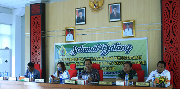 Kesbangpol Samosir Gelar Sosialisasi Pencegahan, Pemberantasan Penyalahgunaan dan Peredaran Gelap Narkotika (P4GN)