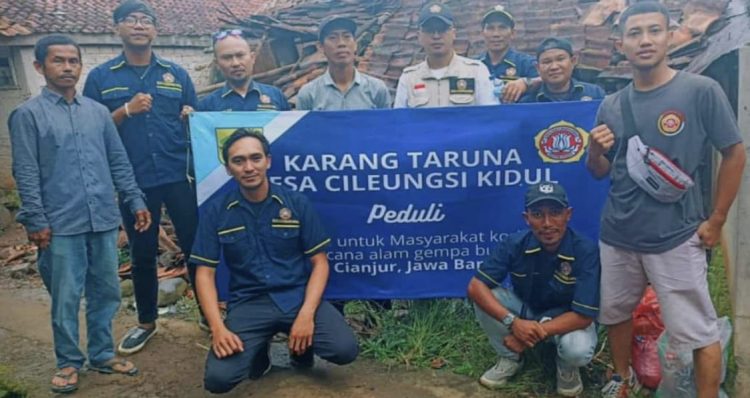 Karangtaruna Bersama Pemdes Cileungsi Kidul salurkan Bantuan Kepada Penyintas Gempa Cianjur
