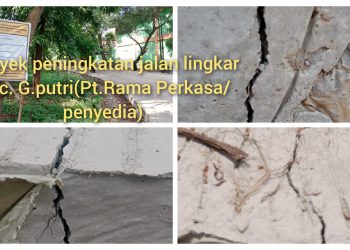 Beberapa Proyek Peningkatan Jalan UPT Jalan Jembatan Kelas A Wil. IX Dinas PUPR Kab. Bogor, Meski Sudah Grouting Masih Tetap Terlihat Belahan dan Retak, Diduga Tidak Sesuai R.A.B