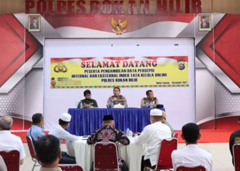 Polres Rokan Hilir Bersama BPS Lakukan Kegiatan Pengambilan Data Persepsi Internal dan Eksternal Indek Tata Kelolah Online
