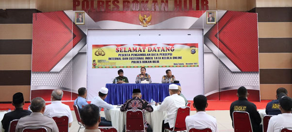 Polres Rokan Hilir Bersama BPS Lakukan Kegiatan Pengambilan Data Persepsi Internal dan Eksternal Indek Tata Kelolah Online