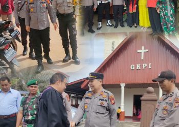 Pastikan Situasi Kondusif Menyambut Natal dan Tahun Baru, Kapolsek Bangko Lakukan Patroli ke Gereja –  gereja