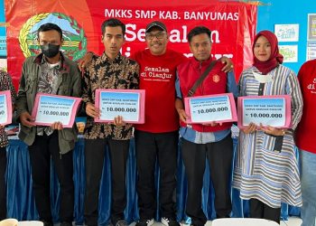 MKKS SMP Banyumas, Serahkan Bantuan Untuk Bencana Cianjur