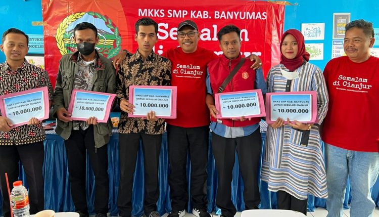 MKKS SMP Banyumas, Serahkan Bantuan Untuk Bencana Cianjur