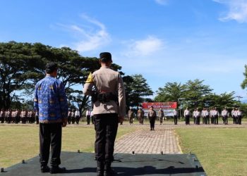 Didampingi Wakil Bupati, Kapolres Tanggamus Pimpin Gelar Pasukan Operasi Krakatau 2023
