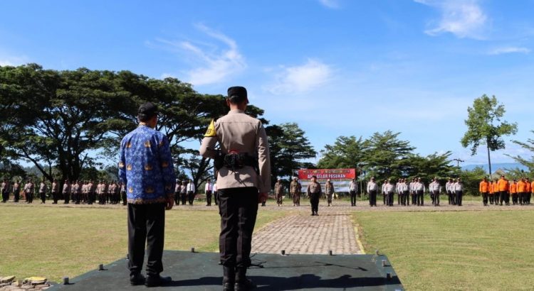 Didampingi Wakil Bupati, Kapolres Tanggamus Pimpin Gelar Pasukan Operasi Krakatau 2023
