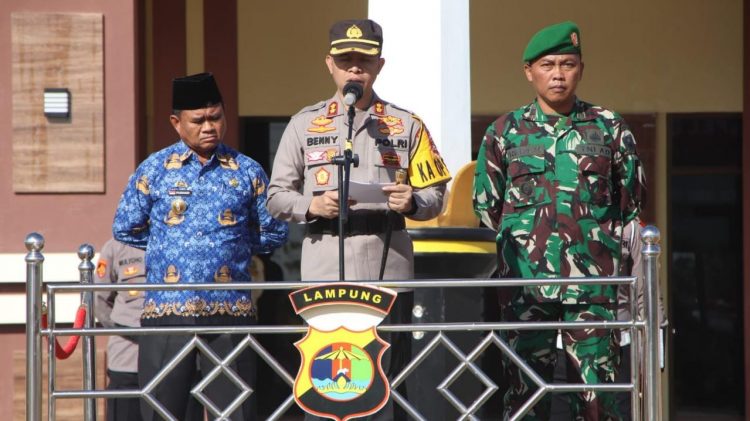 Siap Amankan Idhul Fitri 1444 H, Polres Pringsewu Laksanakan Apel Gelar Pasukan Operasi Ketupat