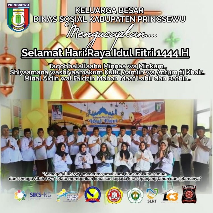 Kepala Dinas Sosial Kabupaten Pringsewu Mengucapkan Selamat Hari Raya Idul Fitri 1444 H
