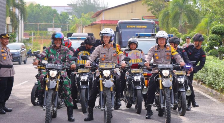 Tingkatkan Kamtibmas, Polres Rohil dan Kodim 0321 Gelar Patroli Dialogis