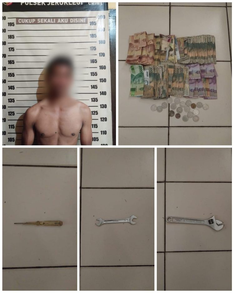 Kepergok Warga Maling Kotak Amal Di Cilacap di Amankan Polisi