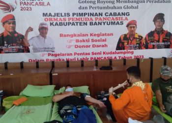 Harlah Pancasila 2023 MPC PP Kabupaten Banyumas Adakan Bdonor Darah Berhadiah