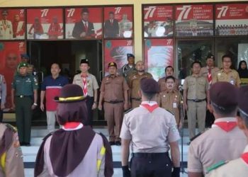 Bupati Padang Lawas Utara Diwakili Asisten III Lepas Kontingen Gerakan Pramuka Kwartir Cabang Kabupaten Paluta Menuju Raimuna Daerah Tingkat Provinsi Sumut ke VIII Tahun 2023