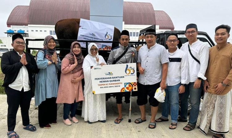 PT. TASPEN KC Purwokerto Serahkan Hewan Kurban 1 Sapi Kepada NPCI Banyumas