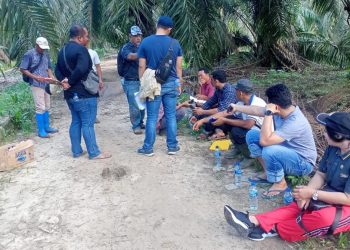 Pembeli Kebun Sawit  Tidak  Kopratif, Warga dan  Kepala Desa Balam Jaya Turun Kelokasi Upayakan Mediasi
