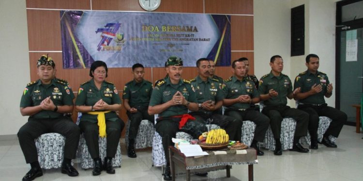 Prajurit Anoraga Hadiri Doa Bersama Sebagai Awal Kegiatan Rangkaian HUT Ke-77 Corps Pomad Tahun 2023 di Puspomad