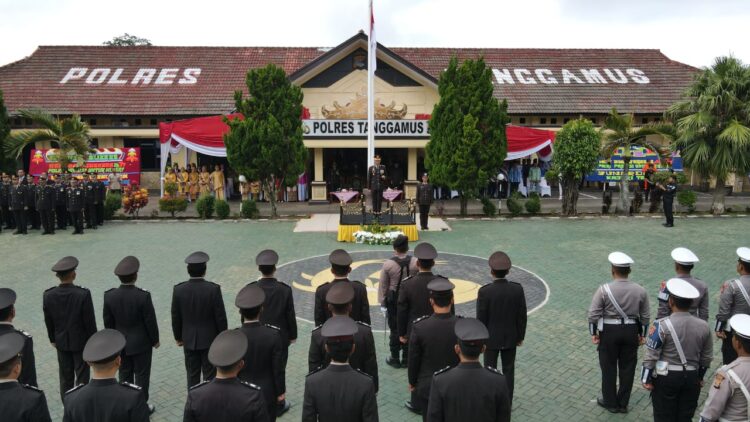 Polres Tanggamus Gelar Upacara Peringatan Hari Bhayangkara Ke-77