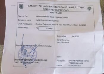 Gawat Kali! Kutipan Uang Parkir Bagi Tenaga Honorer di Kantor Pemkab Paluta Rp. 60 Ribu / Bulan
