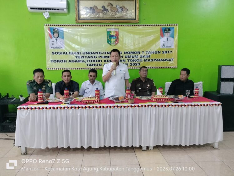 Jelang Pemilu 2024, Kesbangpol Kabupaten Tanggamus Lakukan Sosialisasi Undang-Undang Nomor 7 Tahun 2017 Tentang Pemilihan Umum