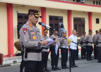 Kapolresta Deli Serdang Pimpin Serah Terima Jabatan Kasat Reskrim Dan Kapolsek Galang.