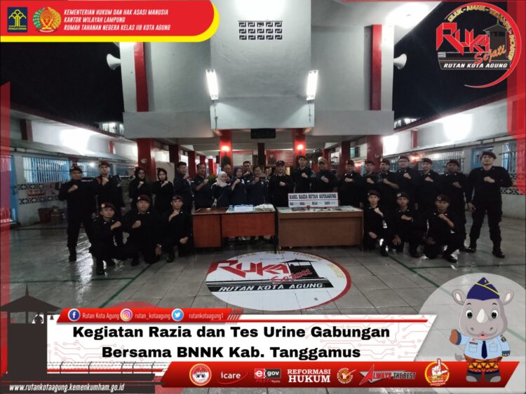 Rutan Kota Agung dan BNNK Tanggamus Gelar Razia dan Test Urine