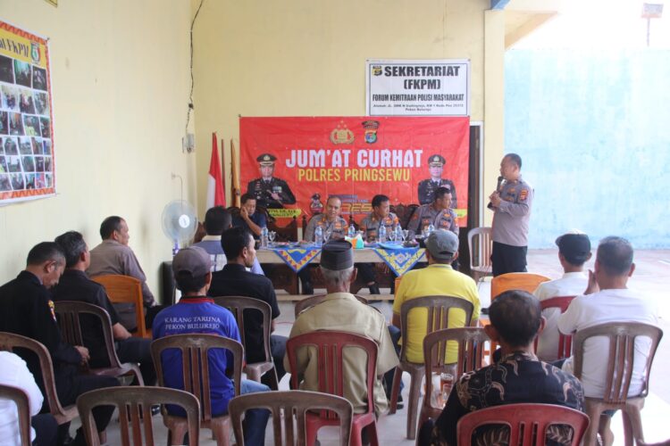 Jumat Curhat, Kapolres Pringsewu Imbau Masyarakat Waspadai Curanmor dan kasus Kekerasan Seksual