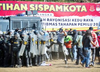 Polda Jateng Gelar Simulasi Pengamanan Tahapan Pemilu, Termasuk Siapkan Patroli SIBER