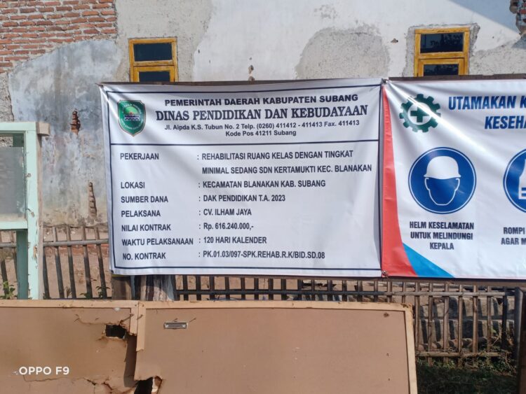 Gunakan Rp616.240.000 DAK Pendidikan Tahun 2023, Pembangunan SDN Kertamukti Diduga Tidak Sesuai Dengan RAB