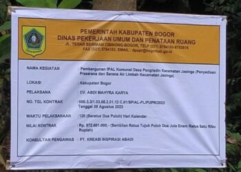 Proyek Pengerjaan IPAL Komunal Desa Pangradin di Kecamatan Jasinga Diduga Abaikan Keamanan Keselamatan Kerja K-3