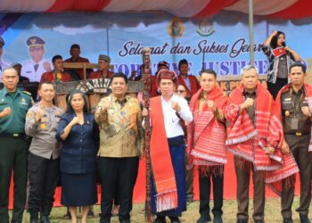 Didampingi Bupati Samosir, JAMPIDUM Resmikan Monumen Restorative Justice Di Situs Budaya Toguan Nagodang