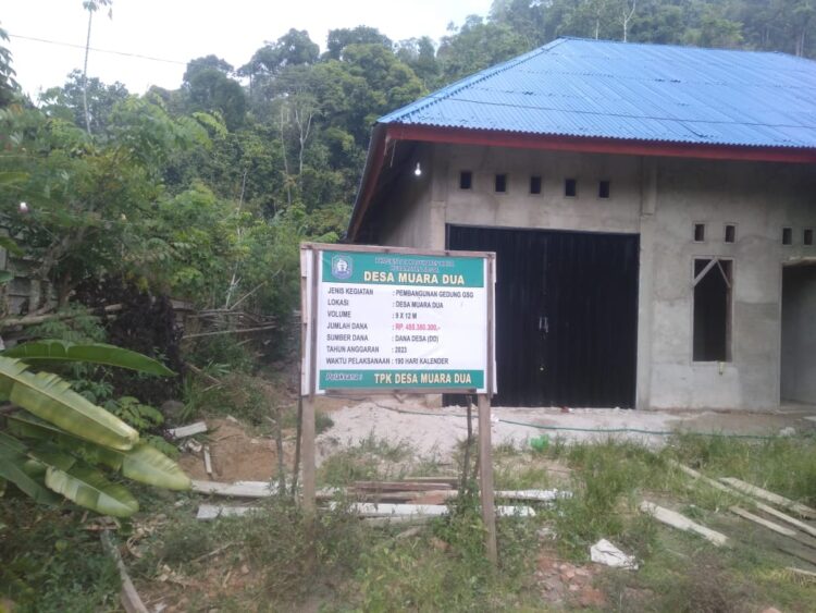 Bangunan GSG Desa Muara Dua Nasal Telan Dana Rp. 455 Juta Lebih, Diduga Gunakan Material Ilegal