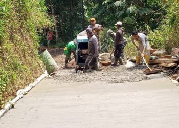 Dana SAMISADE, Pemdes Sukakarya Gunakan Betonisasi Jalan