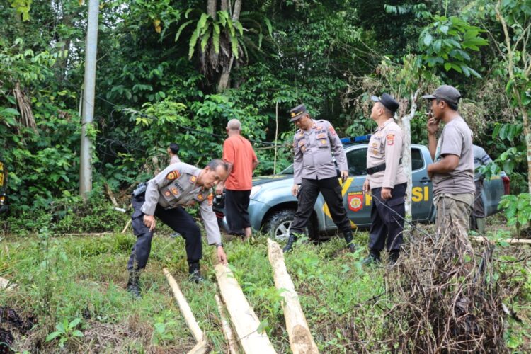 Polres Tanggamus Tinjau Area Masuknya Kawanan Gajah Liar di Perkebunan Warga Semaka