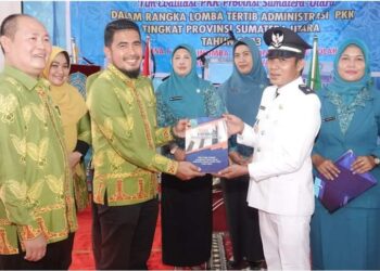 PKK Provinsi Sumatera Utara Kunjungi Desa Purba Sinomba Dalam Rangka Lomba Tertib Administrasi PKK Tingkat Provinsi Sumatera Utara