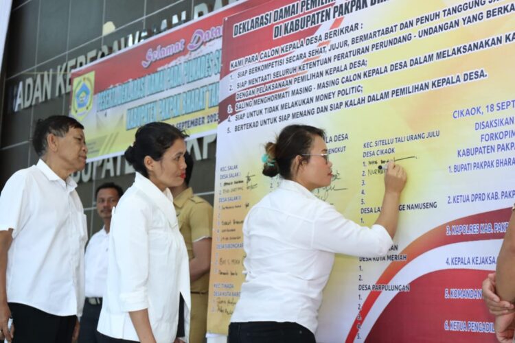 Sebanyak 41 Calon Kepala Desa Lakukan Deklarasi Damai Pada Pilkades Tahun 2023 Di Kabupaten Pakpak Bharat